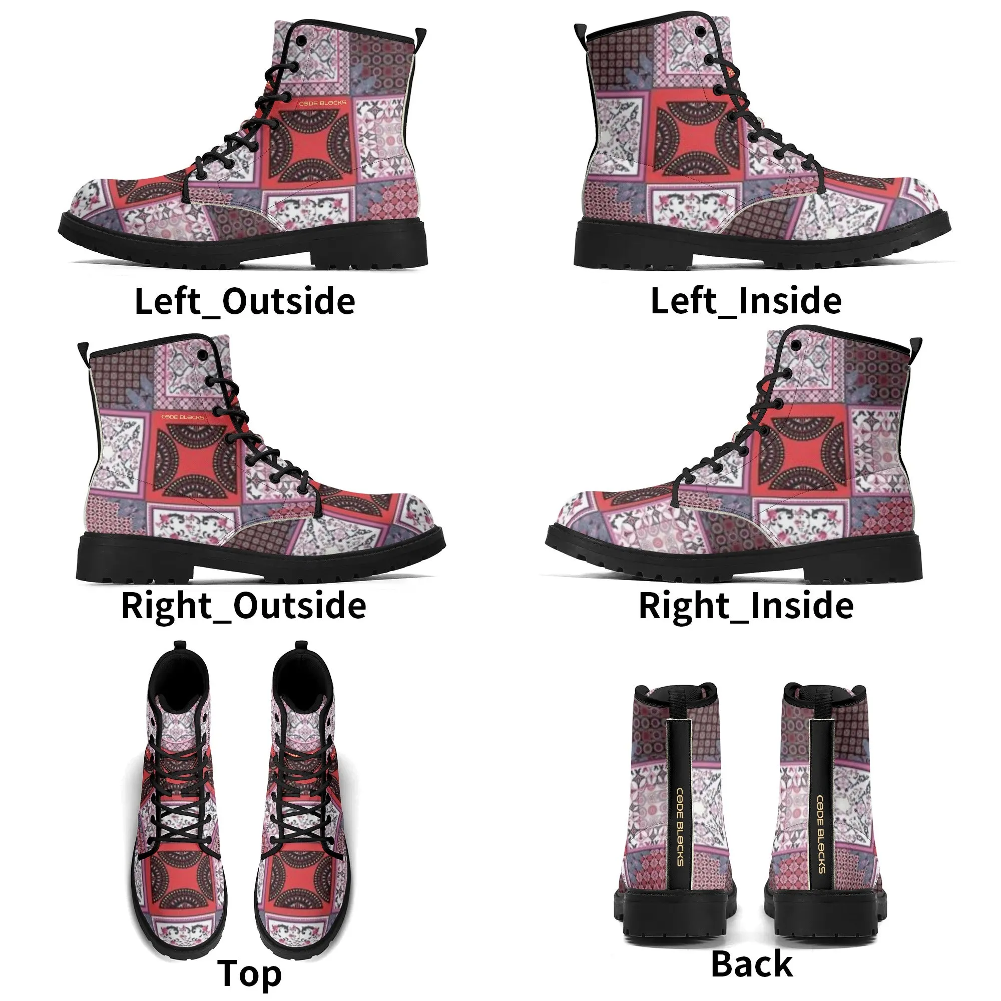 Womens Upgraded Black Outsole Leather Boots