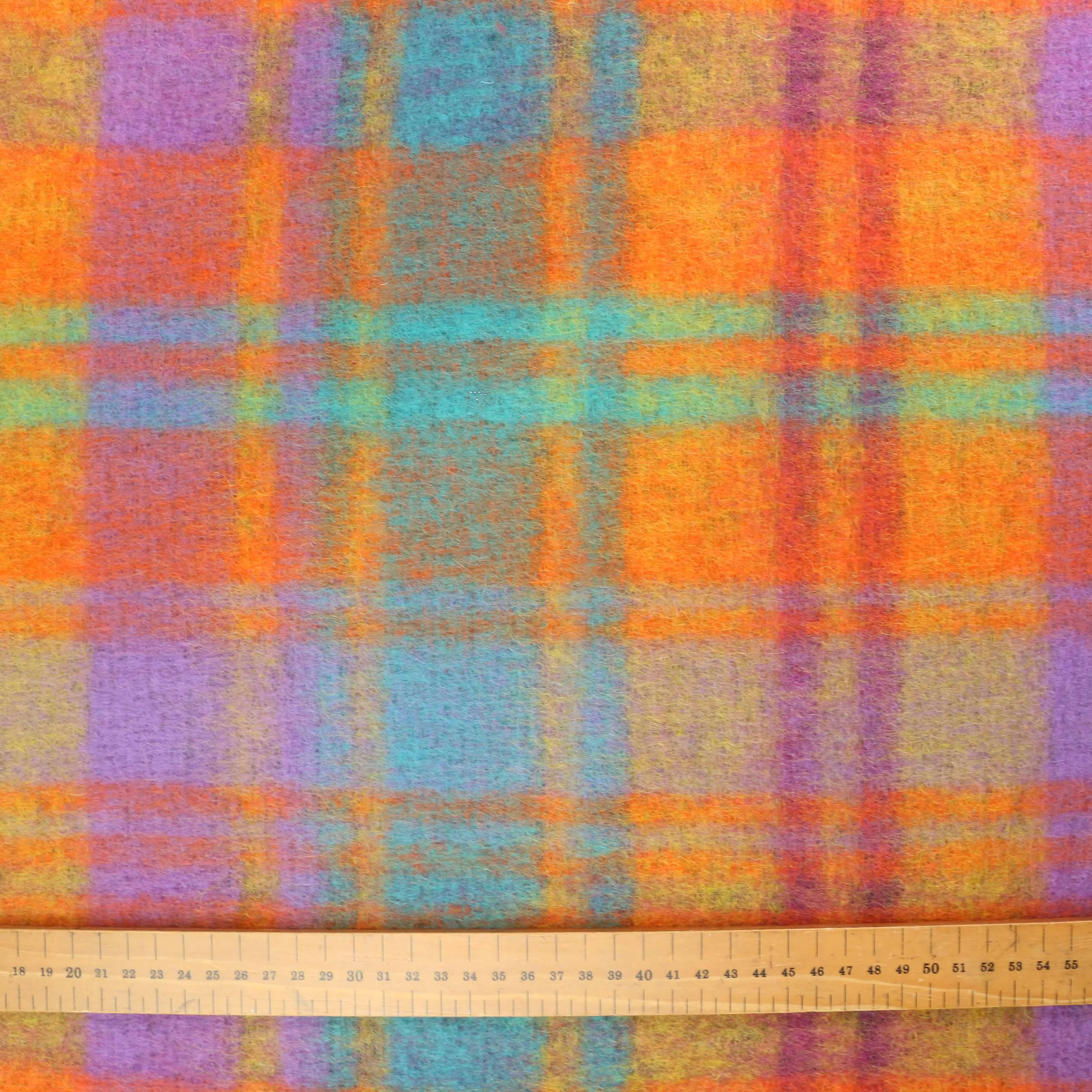 Wool Jersey Fabric - Maroon, orange