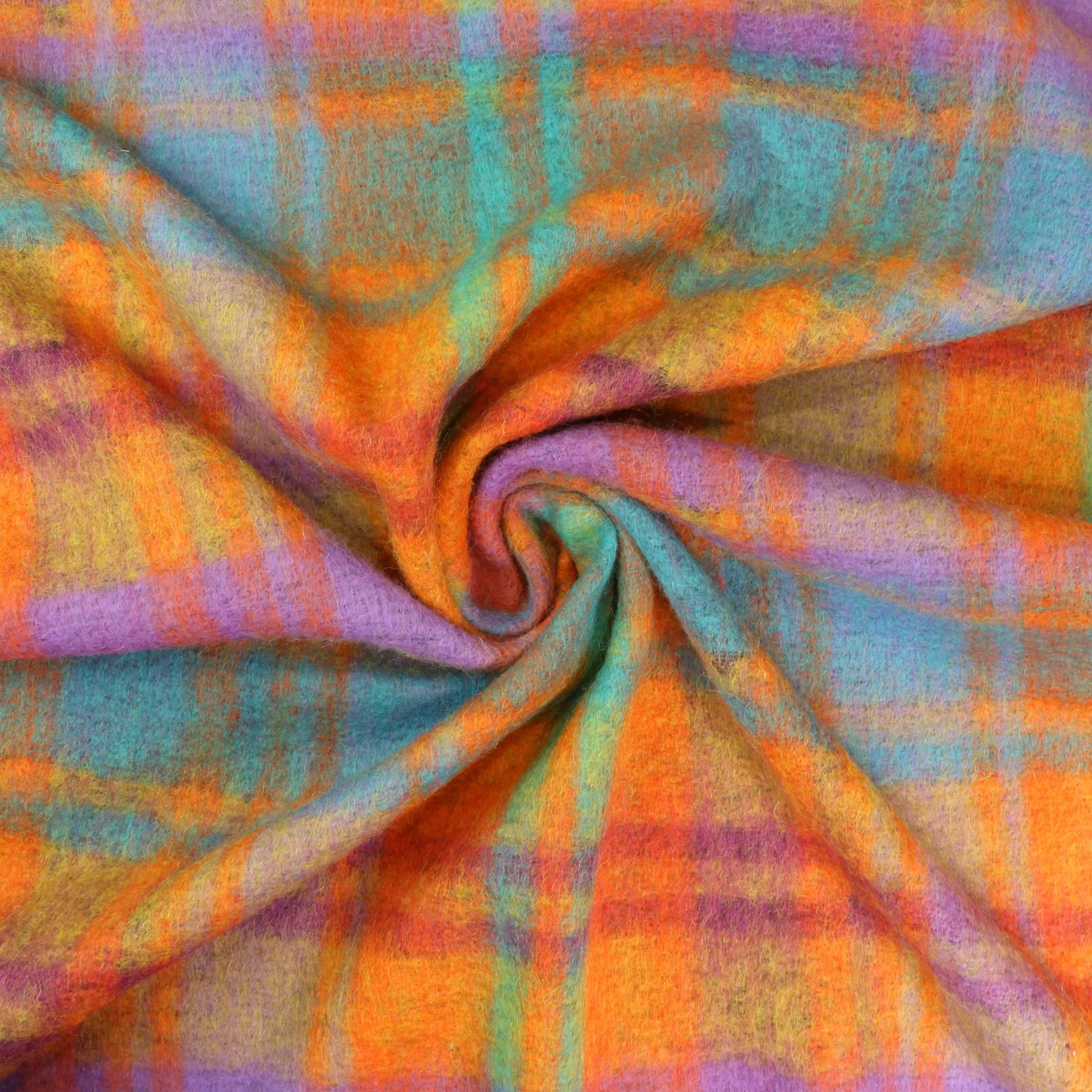 Wool Jersey Fabric - Maroon, orange