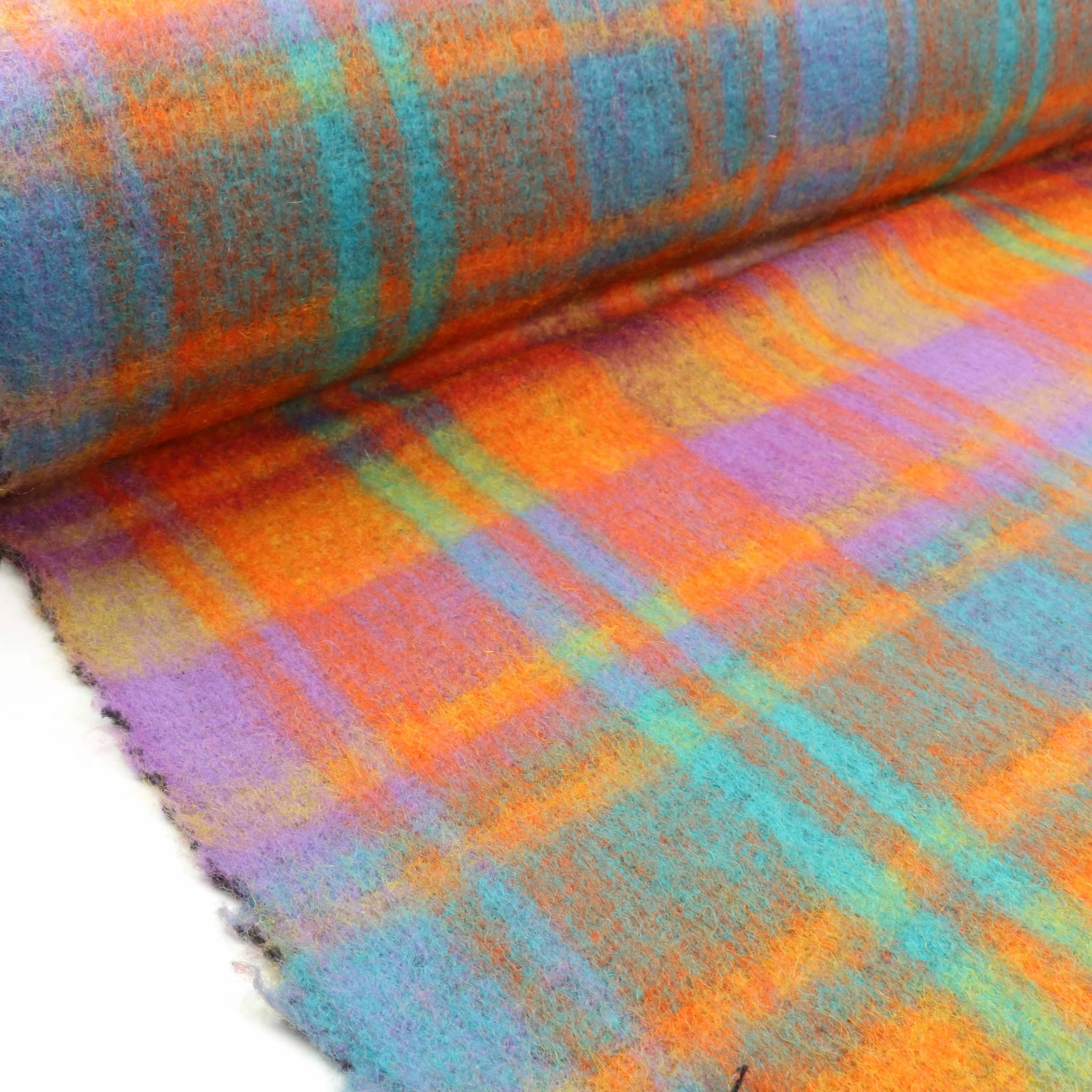 Wool Jersey Fabric - Maroon, orange