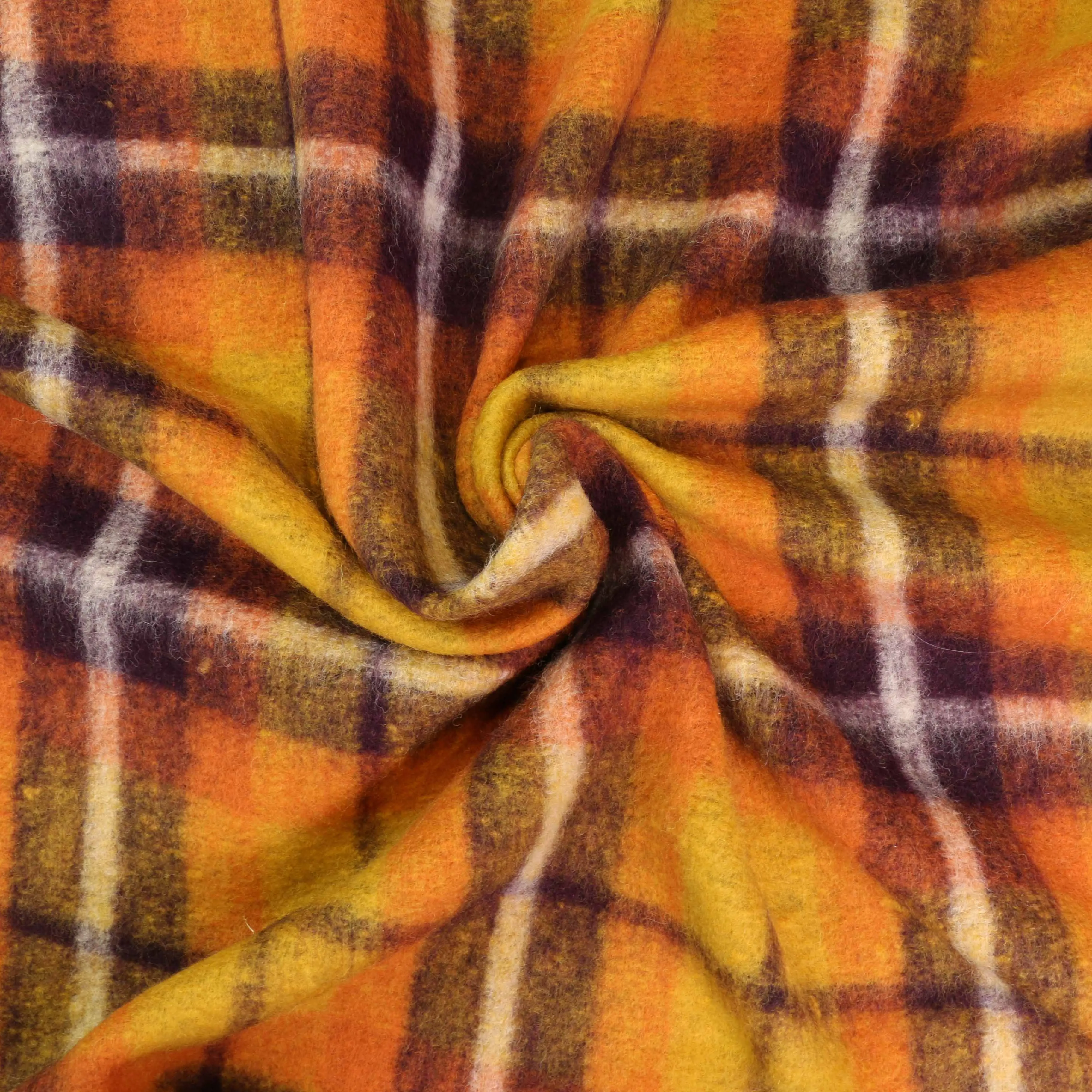 Wool Jersey Fabric - Maroon, orange