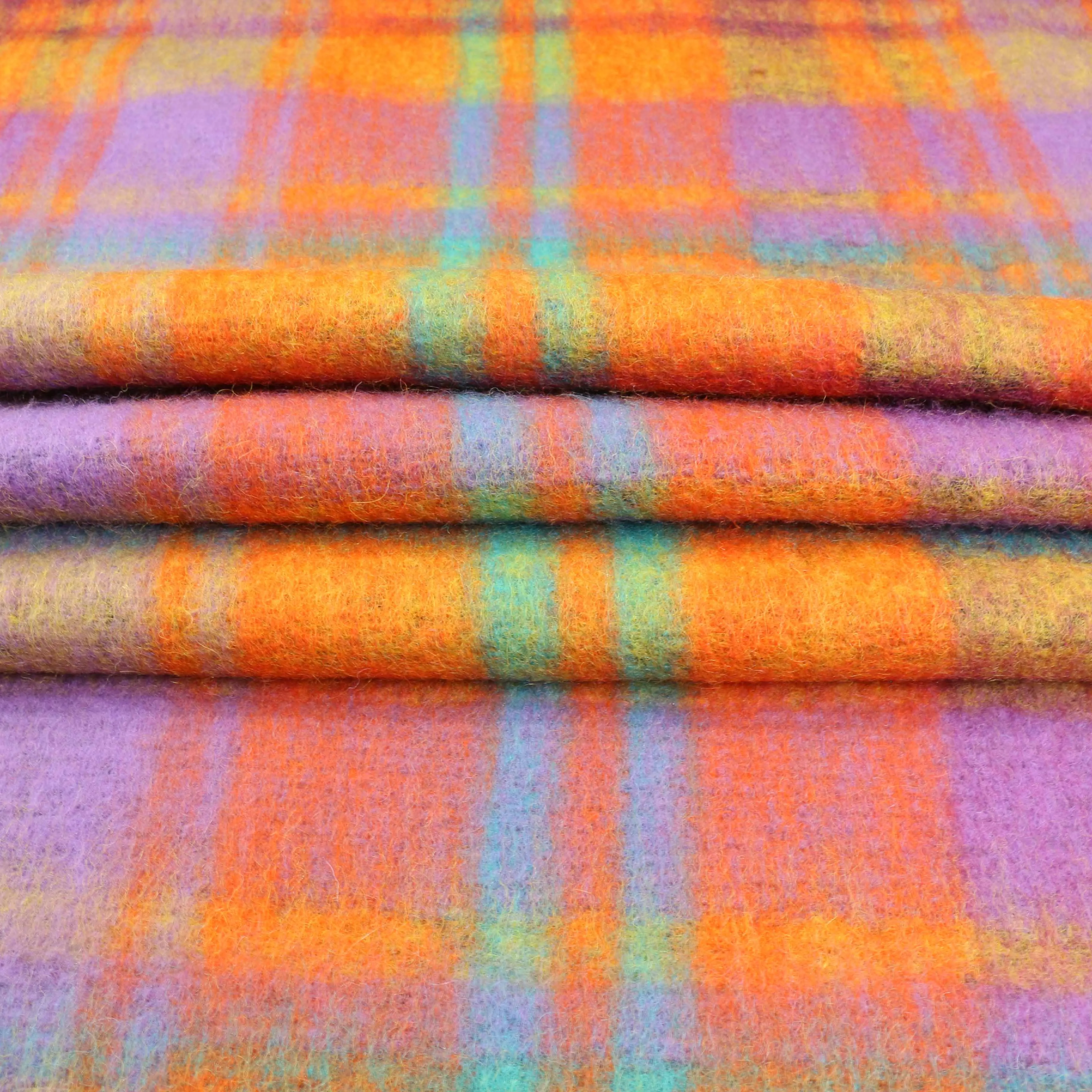 Wool Jersey Fabric - Maroon, orange