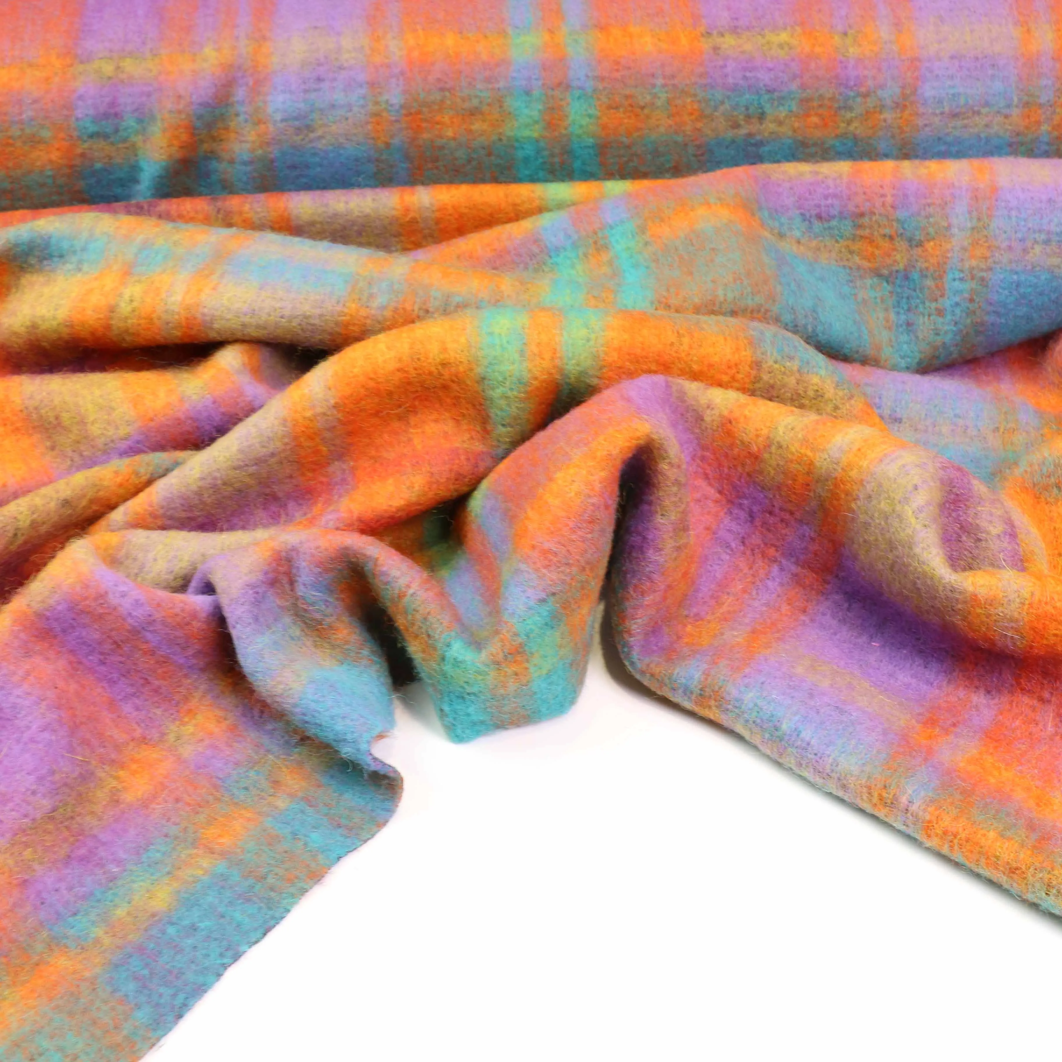 Wool Jersey Fabric - Maroon, orange
