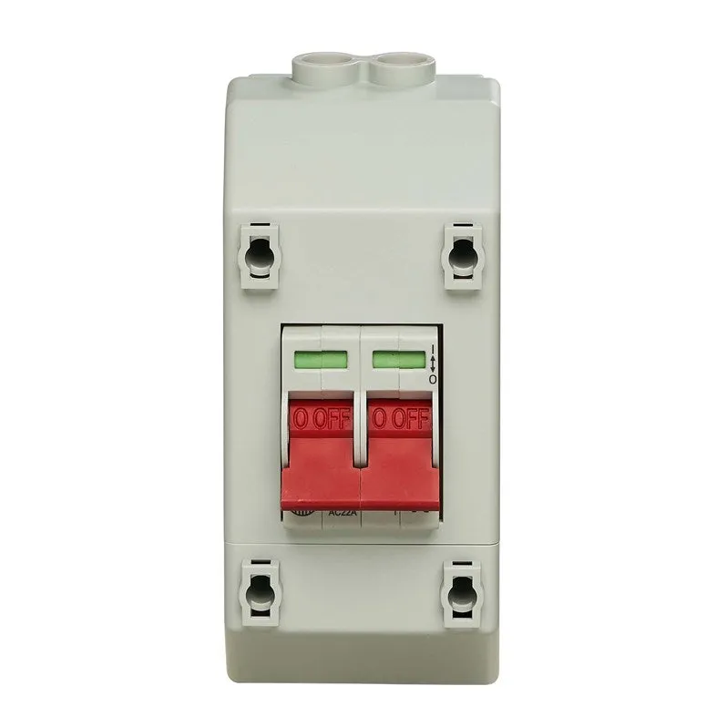 Wylex REC2STT Enclosed, Slimline Insulated, 100A DP Twin Terminal Supply Isolator Allen Key Screw Heads