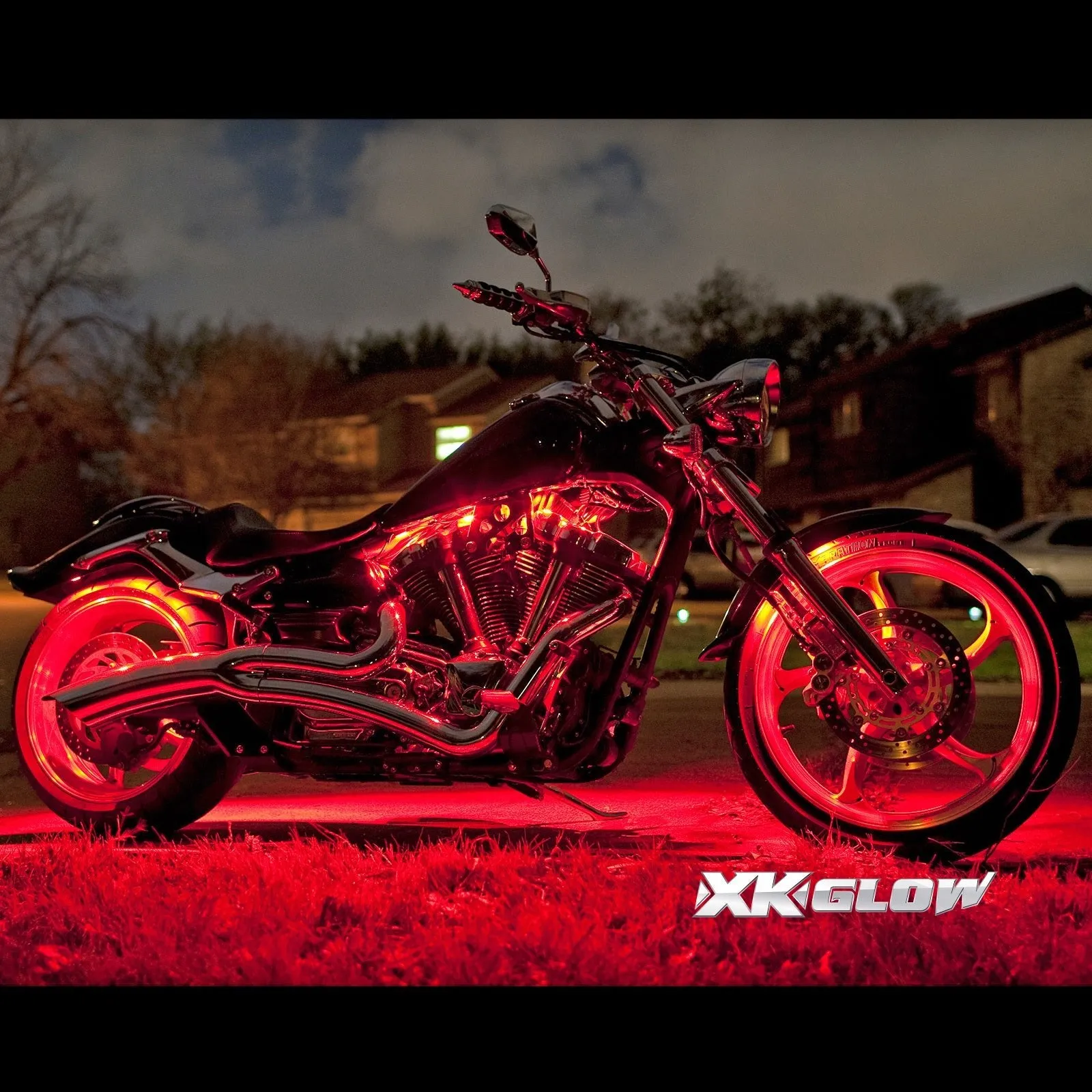 XK GLOW XK034015 Multi-color Motorcycle LED Accent Light Kit w/Remote Key Fob