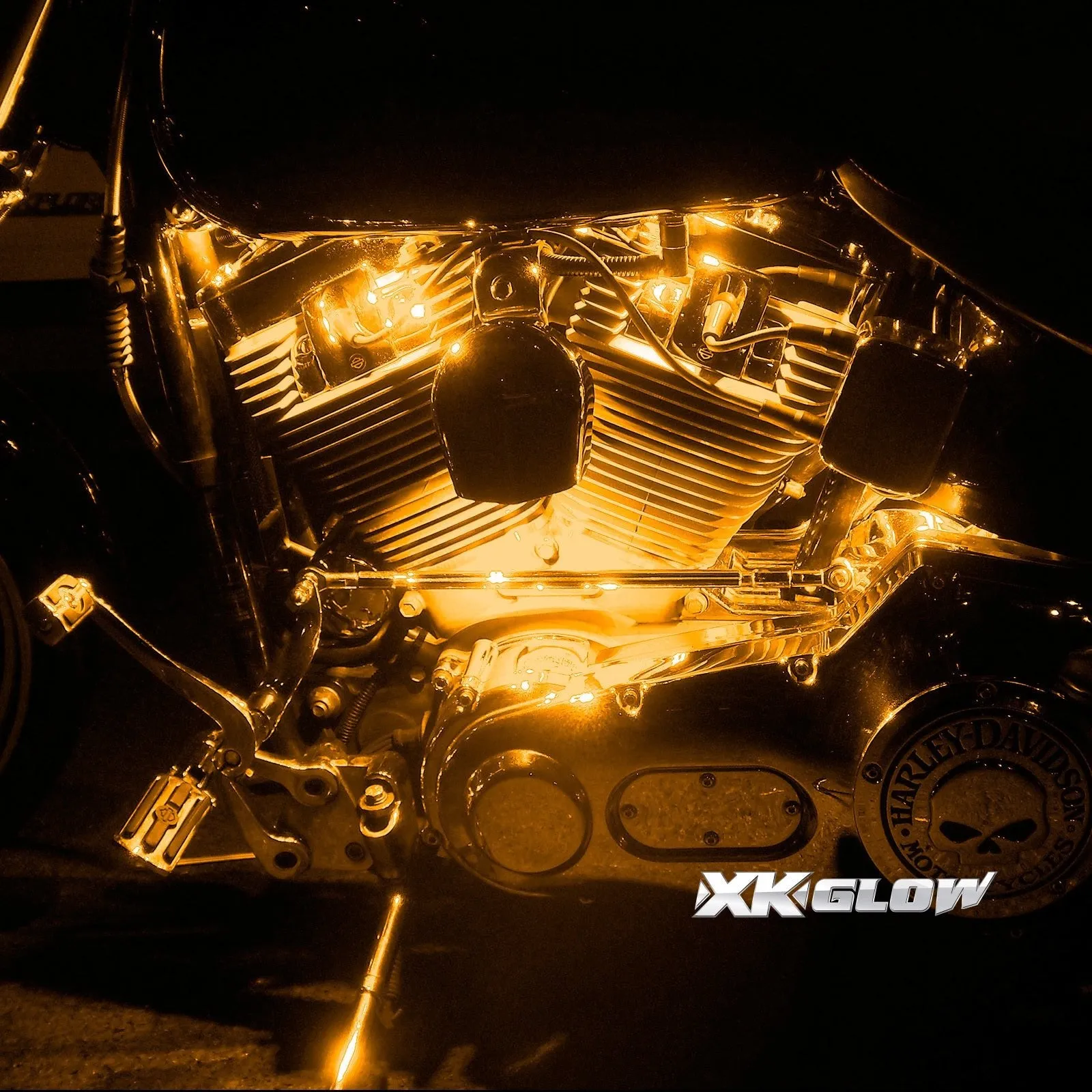 XK GLOW XK034015 Multi-color Motorcycle LED Accent Light Kit w/Remote Key Fob