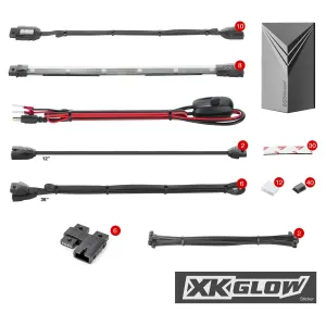 XK GLOW XK034017 Multi-color Motorcycle LED Accent Light Kit w/Remote Key Fob