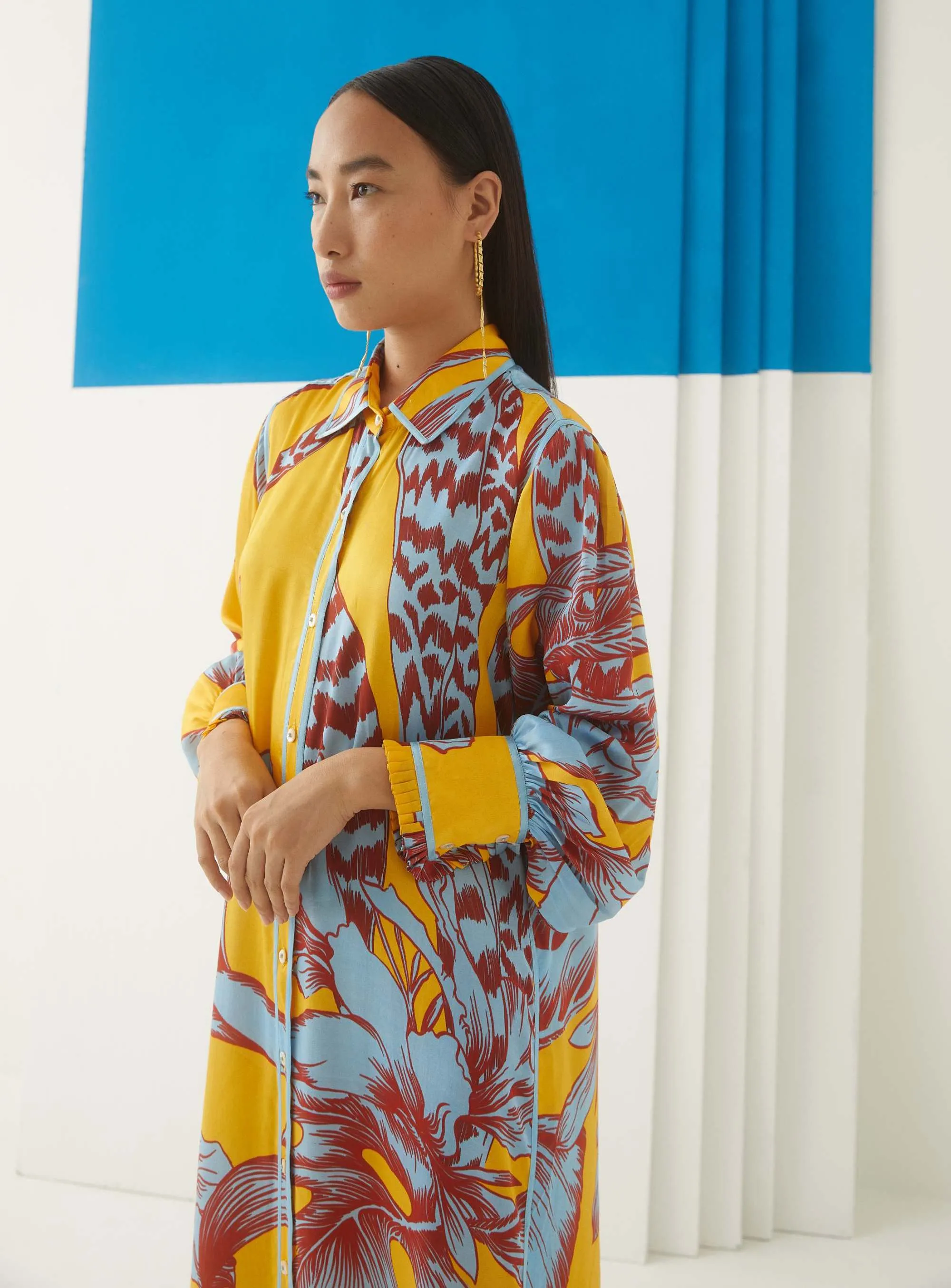 Yellow Aphrodite Shirt Dress